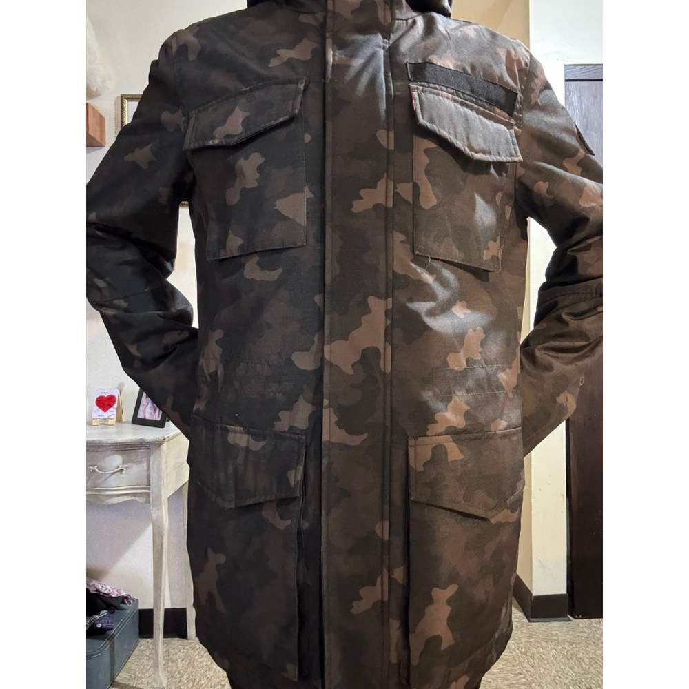 Levi’s Camo Arctic Cloth Sherpa Lined Parka Small hood jacket green black